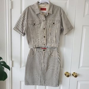 Vintage Denim Skirt and Jacket Set